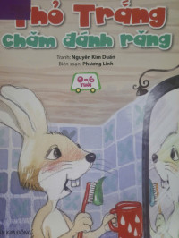 Image of Thỏ trắng chăm đánh răng